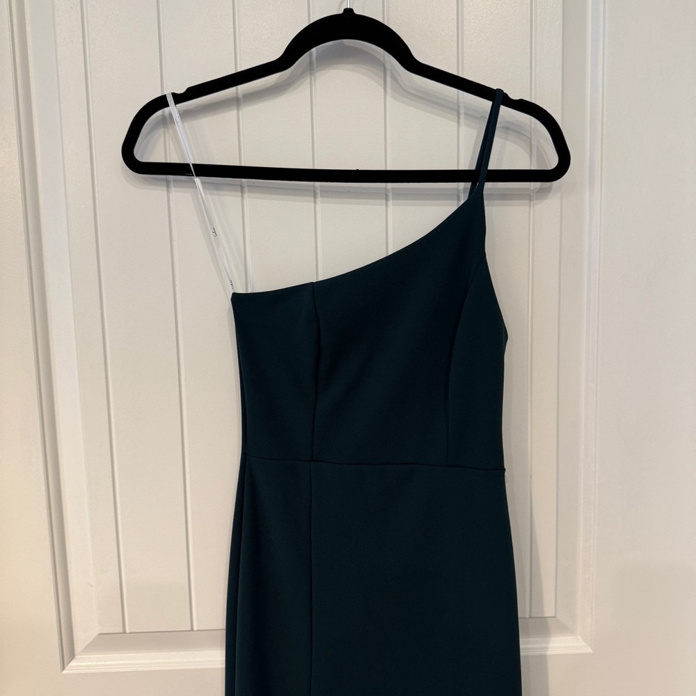 Lulus Keeper of My Heart Hunter Green One-Shoulder Maxi Dress - Size XS